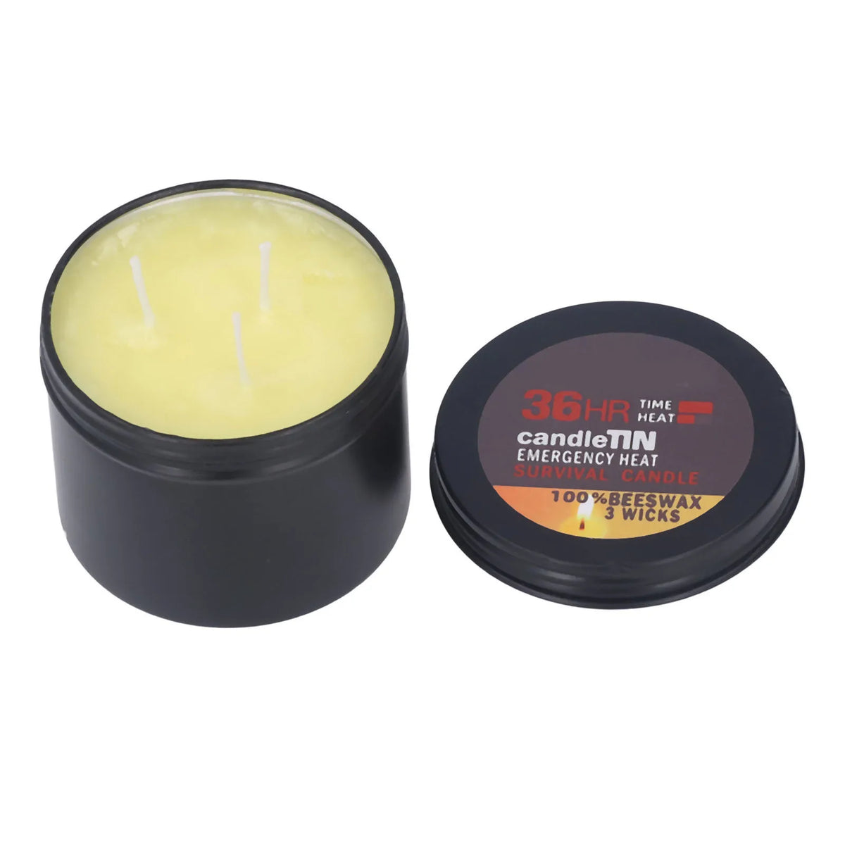 Survival Candle Widely Used Romantic Ambience Natural 36 Hours Burning Long Lasting Candles 3 Wicks For Home Outdoor Camping - Zenflow Active