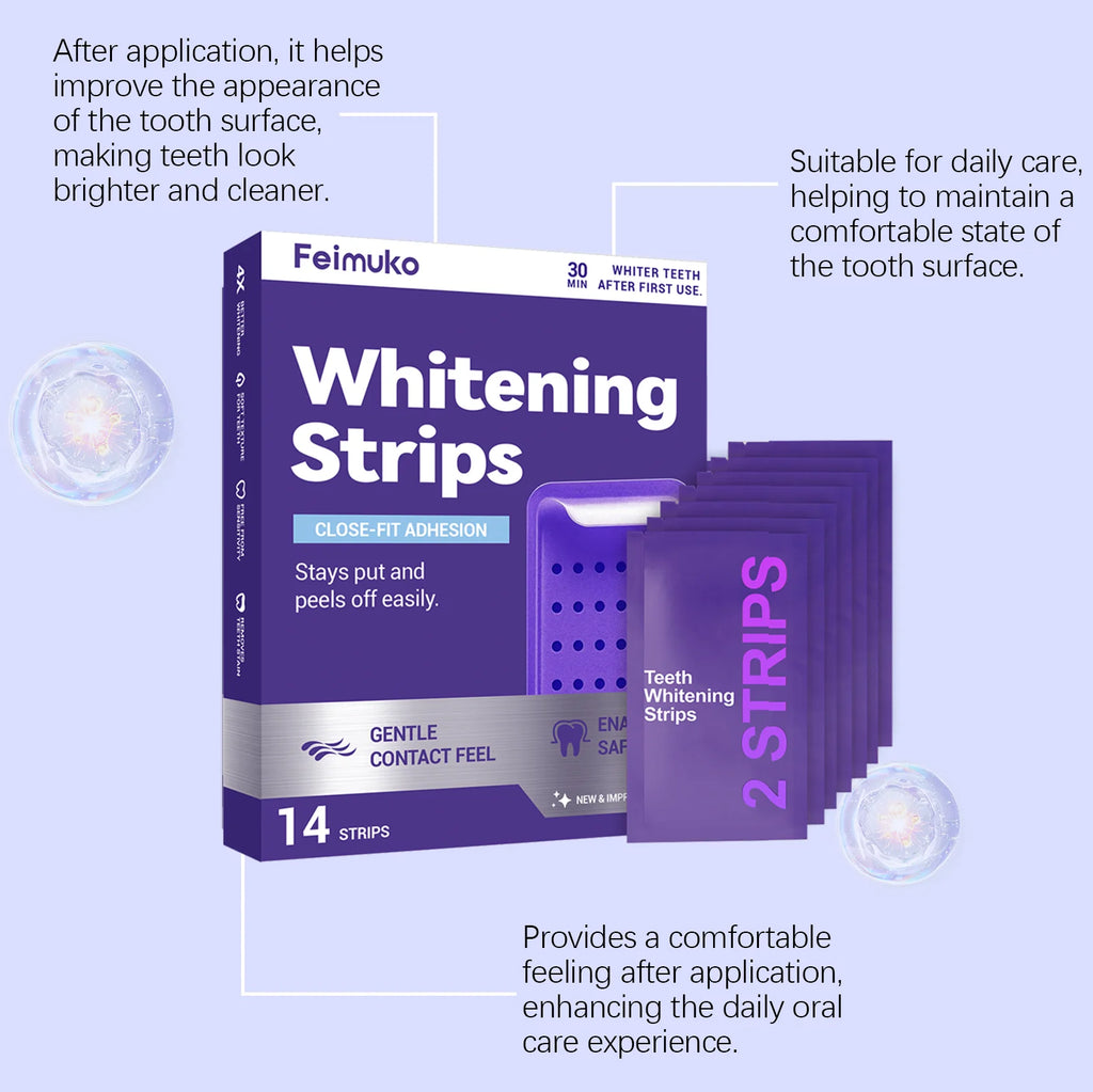 Purple Teeth Whitening Strips Fast Brightening Oral Care - Zenflow Active