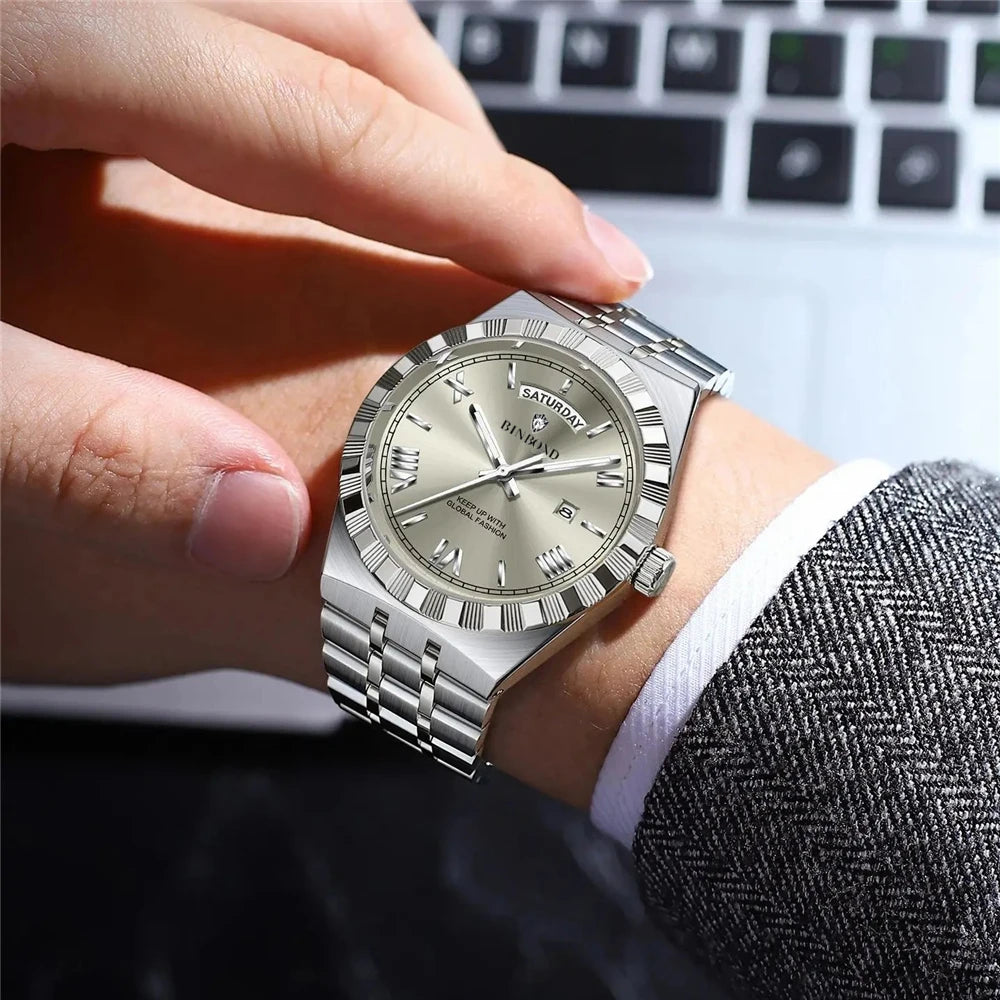 Mens Automatic Watch, High Quality Brand Fashion Quartz Wristwatch - Zenflow Active