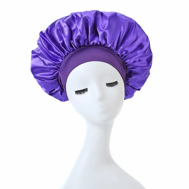 Women Satin Night Hair Cap High Stretch Sleeping Hat Chemotherapy Cap Hair Protection Bonnet Unisex Sleep Cap - Zenflow Active