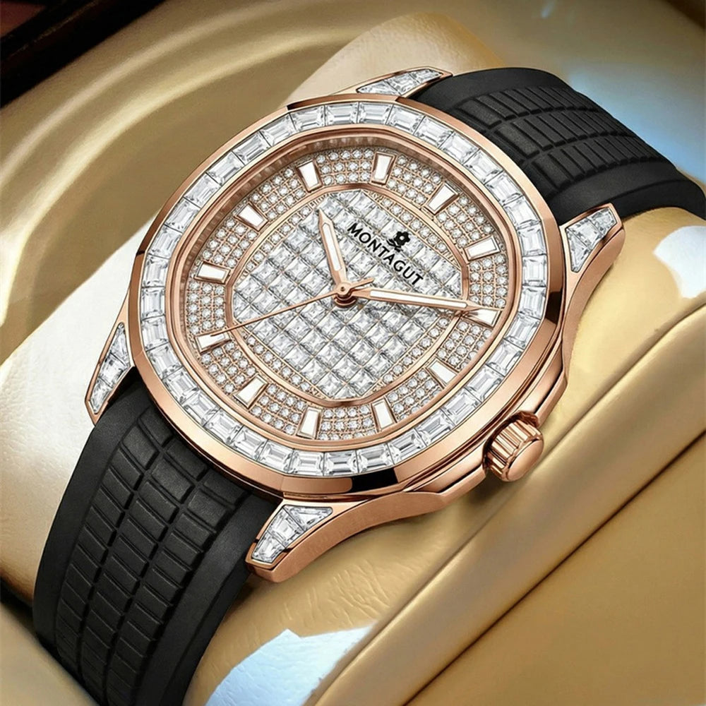 Men's Watch Original Brand Automatic Mechanical Watch Diamond Dial Waterproof Luminous Watch - Zenflow Active