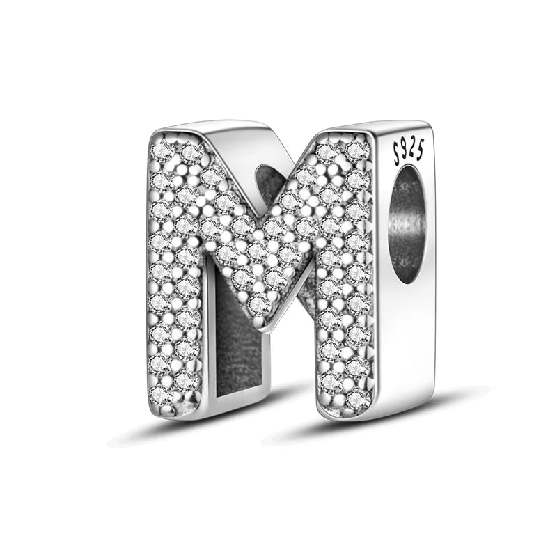 Charms Fit Original Bracelet A-Z Alphabet Charms Beads 925 Sterling Silver 26 Letters Charm for Women Girl DIY Fine Jewelry Gift - Zenflow Active