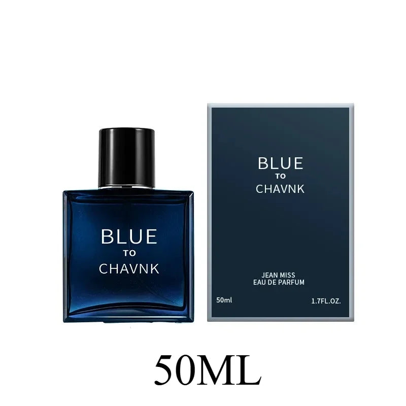 Men's Blue Aromatic Eau de Parfum, 100ml/50ml Long-Lasting Woody Fresh Fragrance - Zenflow Active