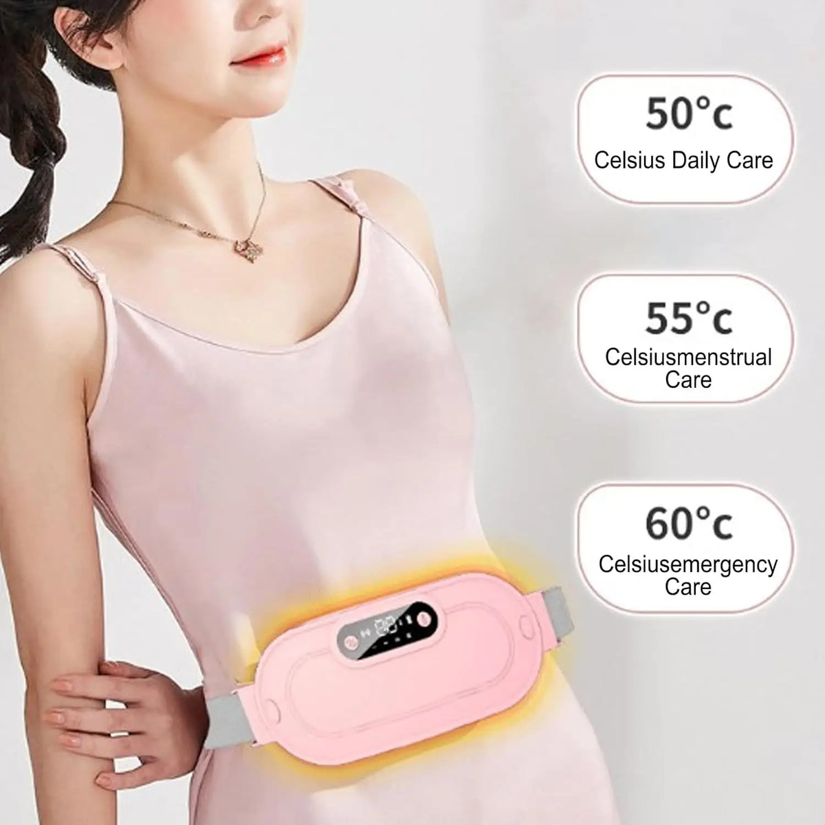 Menstrual Heating Pad, 5000 mAh Large Capacity, 5-10h Working Time, Portable Cordless Menstrual Heating Pad with 3Heat L - Zenflow Active