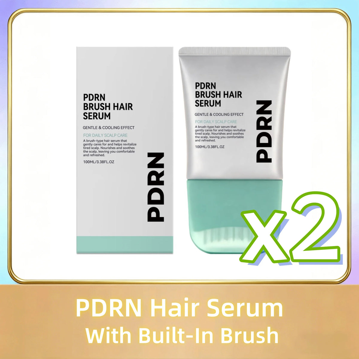 PDRN Scalp & Hair Serum with Built-In Massage Brush - 100ml Anti Hair Loss Treatment Zenflow Active