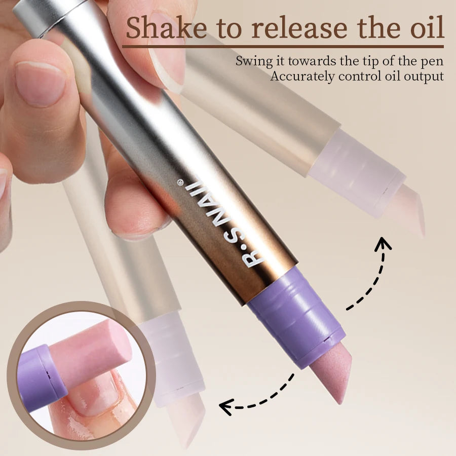 3-in-1 Cuticle Oil Pen with Ceramic Nail Pusher | Cuticle Nourishment & Repair Pen for Dry & Damaged Nails - Zenflow Active