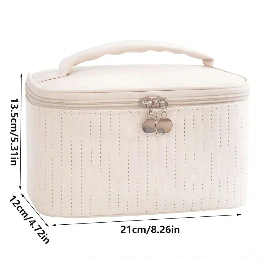 Portable PU Leather Makeup Organiser Case — Travel Toiletry Bag - Zenflow Active