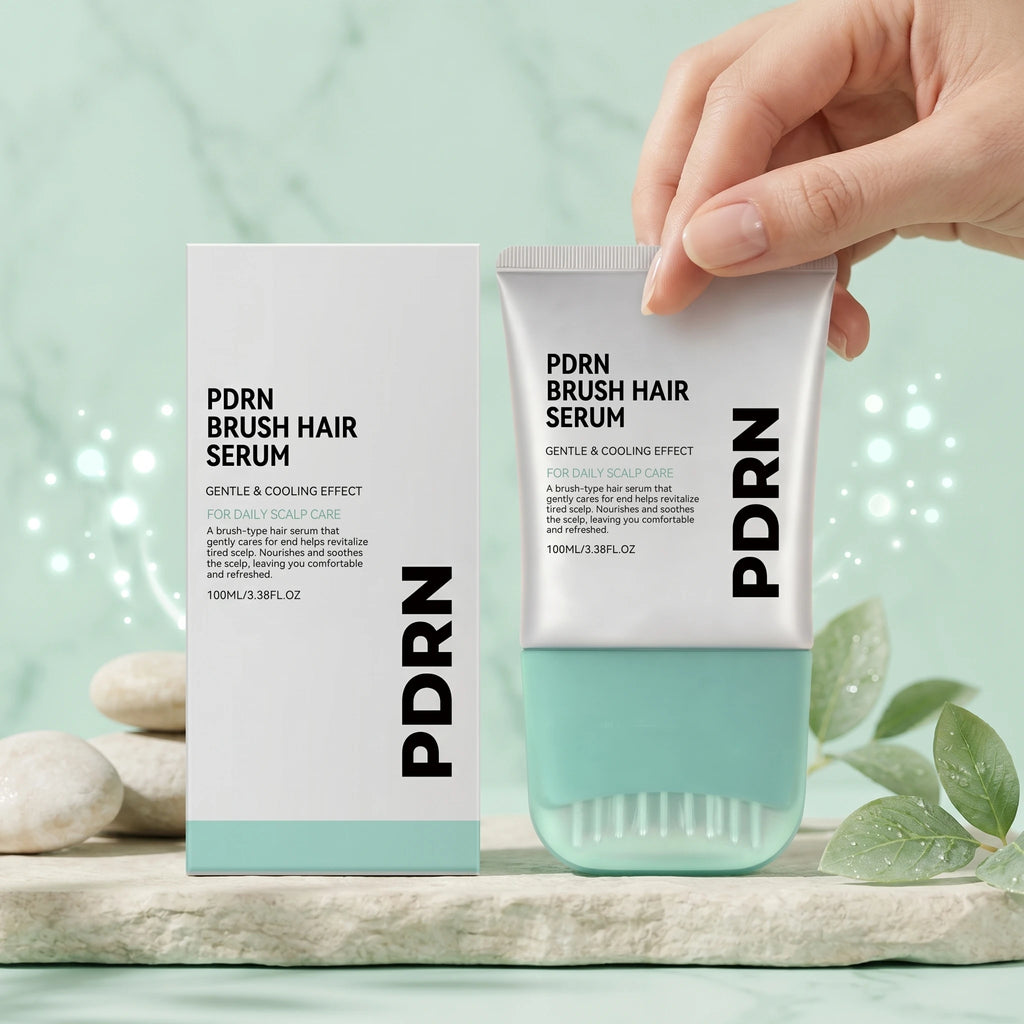 PDRN Scalp & Hair Serum with Built-In Massage Brush - 100ml Anti Hair Loss Treatment Zenflow Active