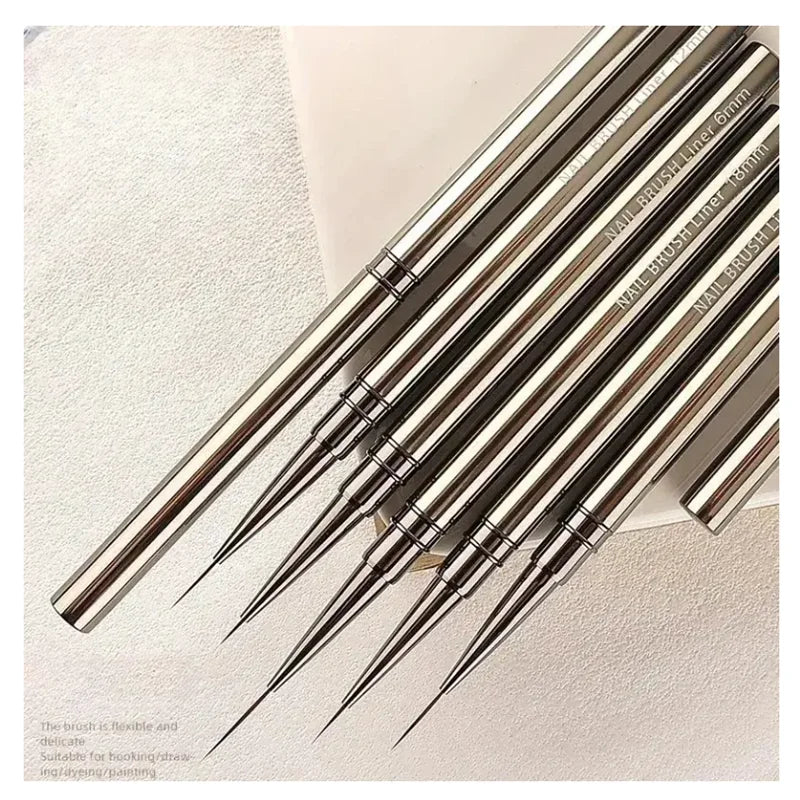 Nail Art Liner Brush Set – 5 Sizes for Striping, Lines & Detail Painting | 6–25mm - Zenflow Active