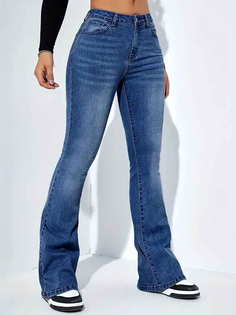 High-Waisted Stretch Flare Jeans Zenflow Active