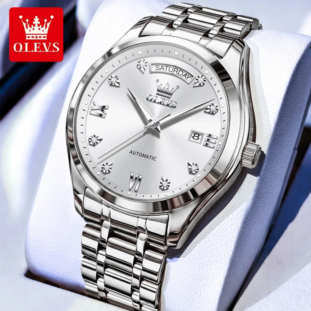 OLEVS 6752 Men's Automatic Mechanical Watch — Luminous, Week & Date Display, Waterproof - Zenflow Active
