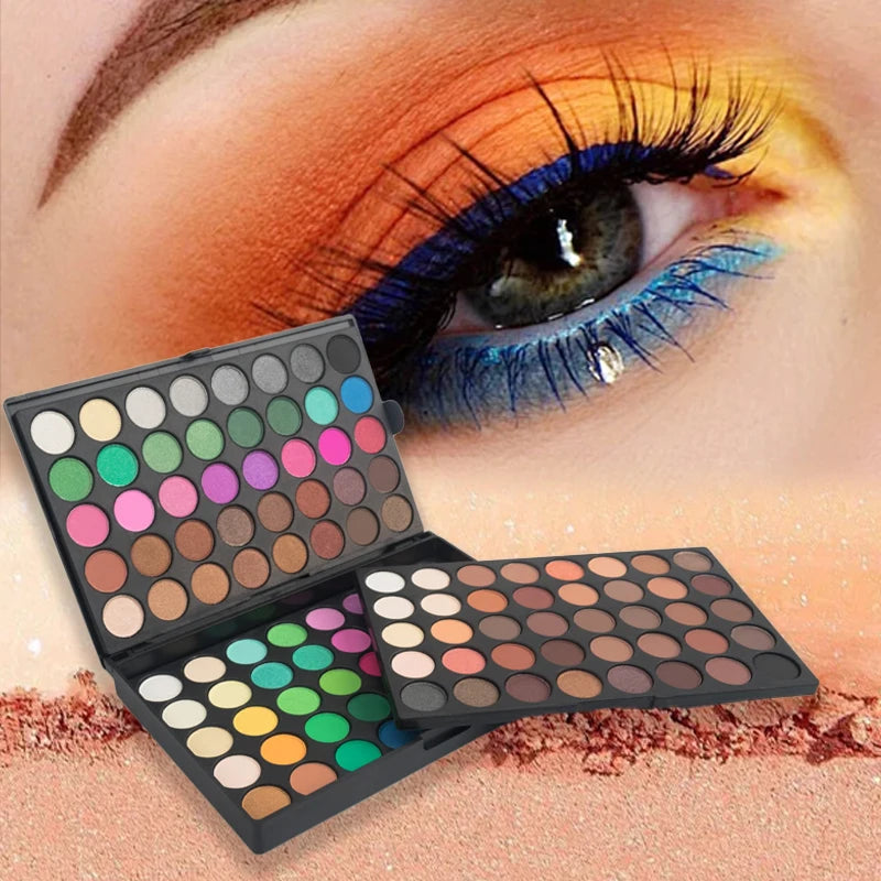 120 Color Eye Makeup,3-in-1 Eyeshadow Palette