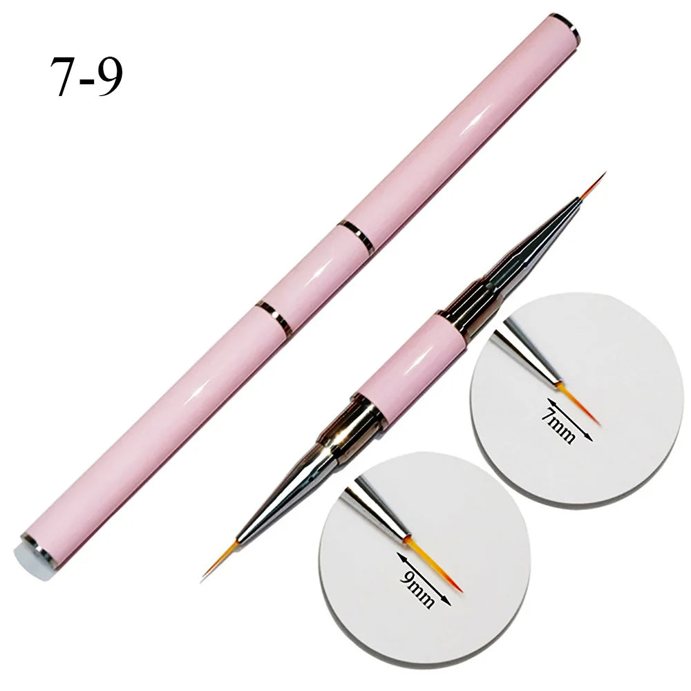 Double-Head Nail Art Liner Brush – Nylon, for Florals, Lines & Gel Painting | Single Brush - Zenflow Active