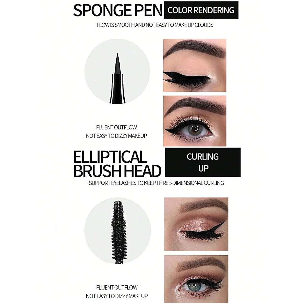 YANQINA 3-Piece Waterproof Eye Makeup Set Zenflow Active