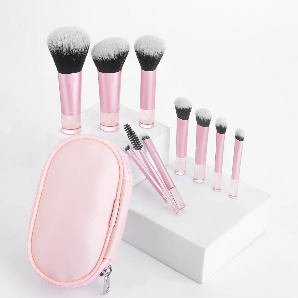 Makeup Brush Sets, 10pcs Plastic mini with bag - Zenflow Active