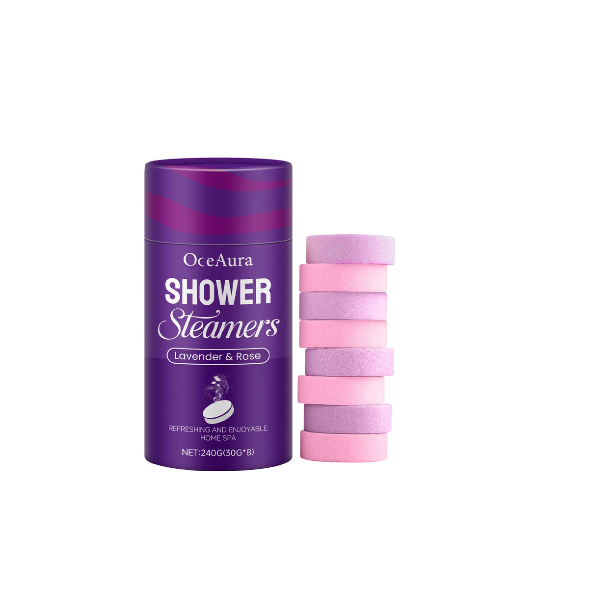 Rose & Lavender Aromatherapy Bath Bomb Set | Shower Steamer & Bath Fizz – 240g - Zenflow Active