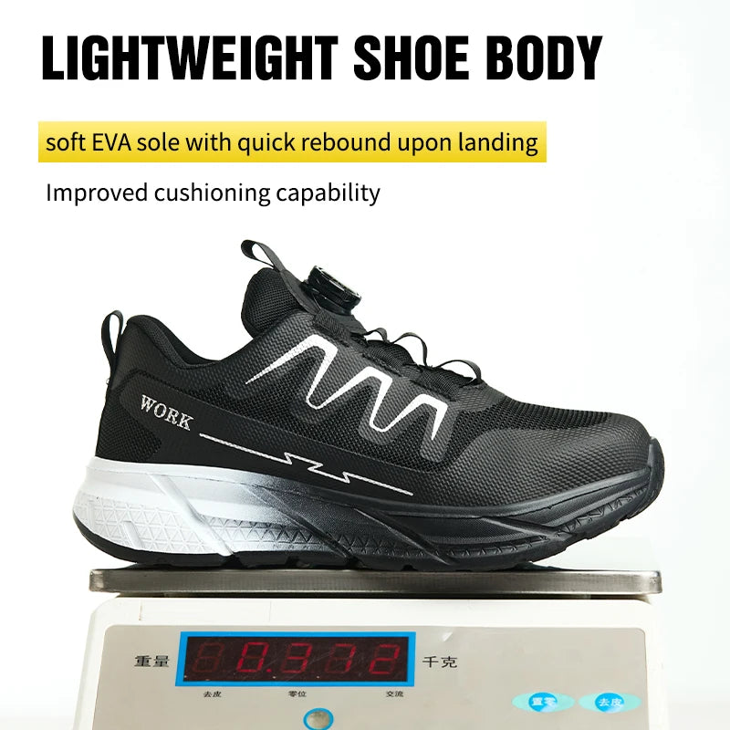 Men's Steel Toe Zip-Up Work Safety Shoes | Lightweight Indestructible Breathable Sneakers - Zenflow Active