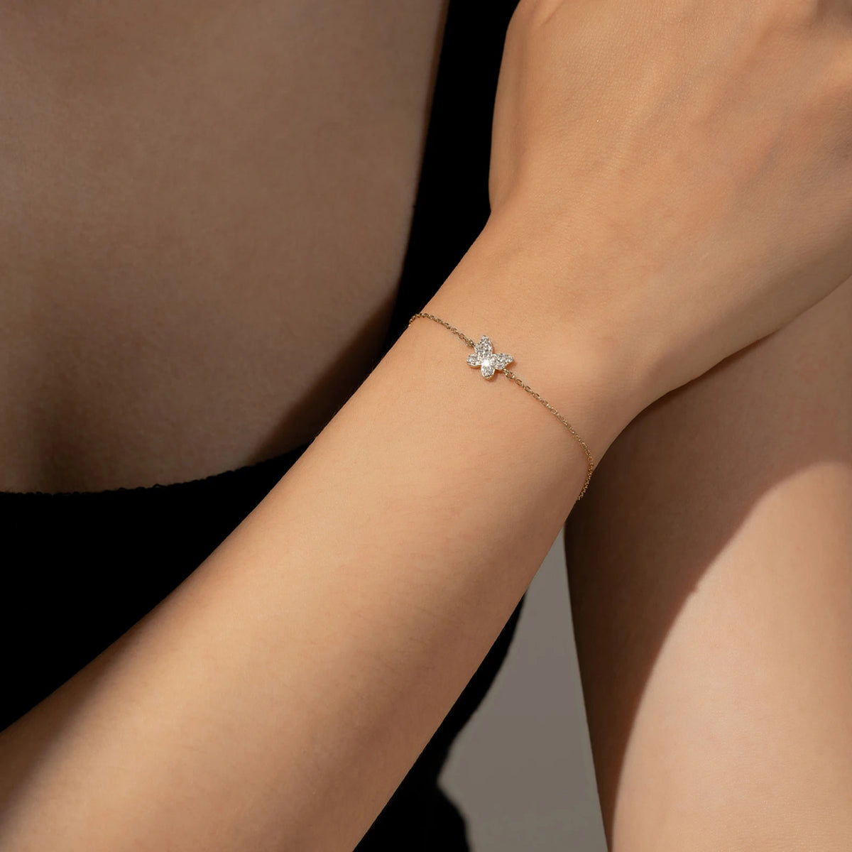 ANDYWEN Women 925 Sterling Silver Clear Zircon Butterfly Chain Bracelet Graceful Luxury Fine - Zenflow Active