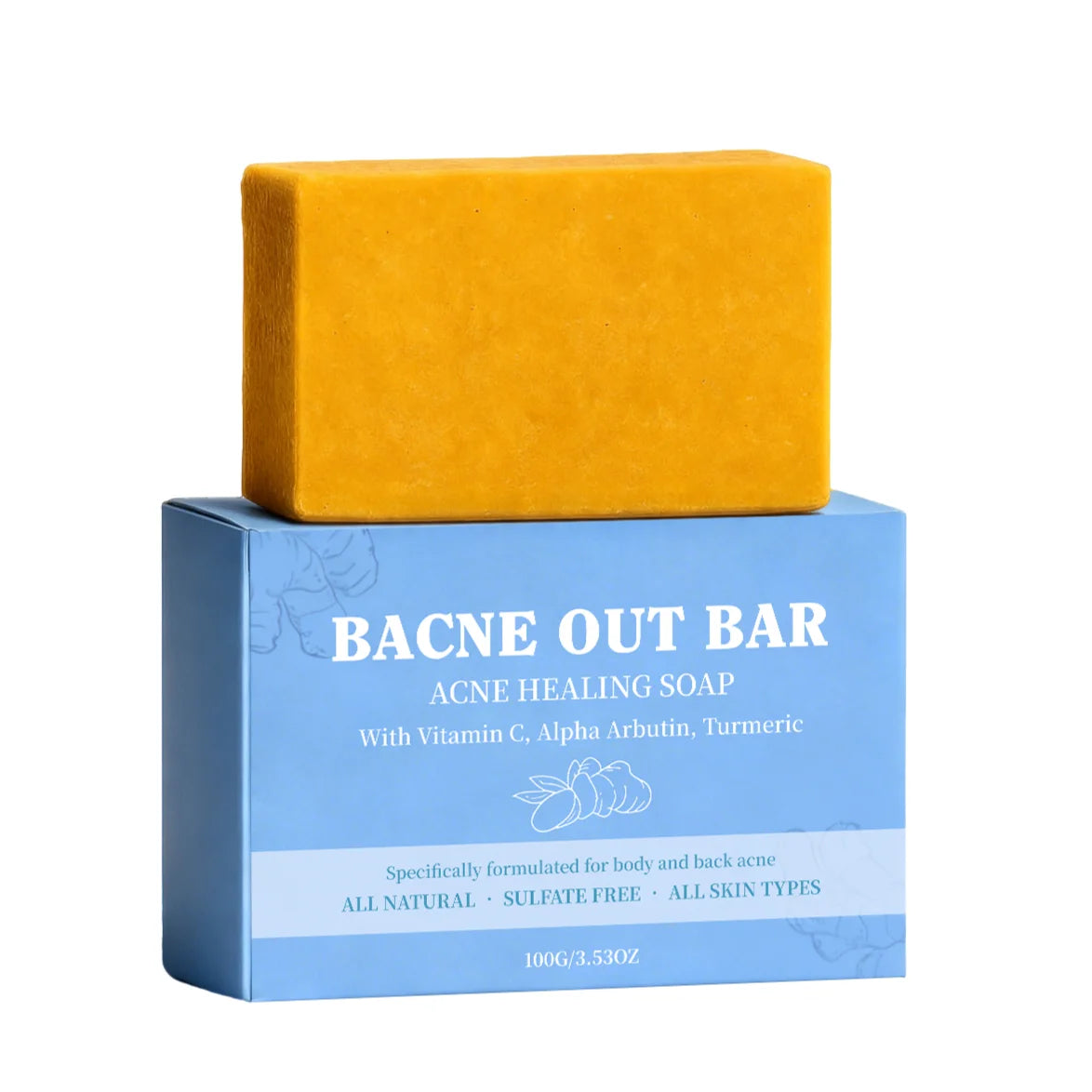 Turmeric & Vitamin C Exfoliating Soap Bar | Bacne, Acne & Deep Cleanse – 100g - Zenflow Active
