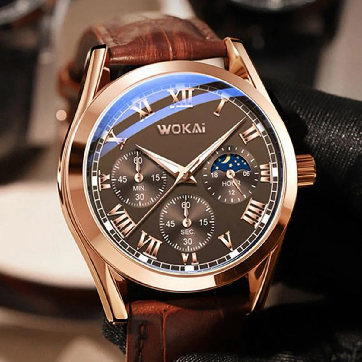 Men's Luxury Watch Business, PU Leather, Quartz Calendar Wristwatch Relogio Masculino - Zenflow Active