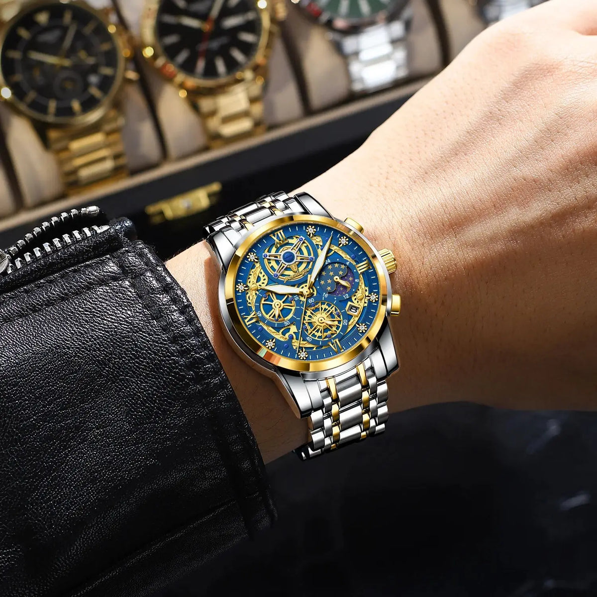 Poedagar Men's Chronograph Quartz Watch | Luminous | 30m Water Resistant - Zenflow Active