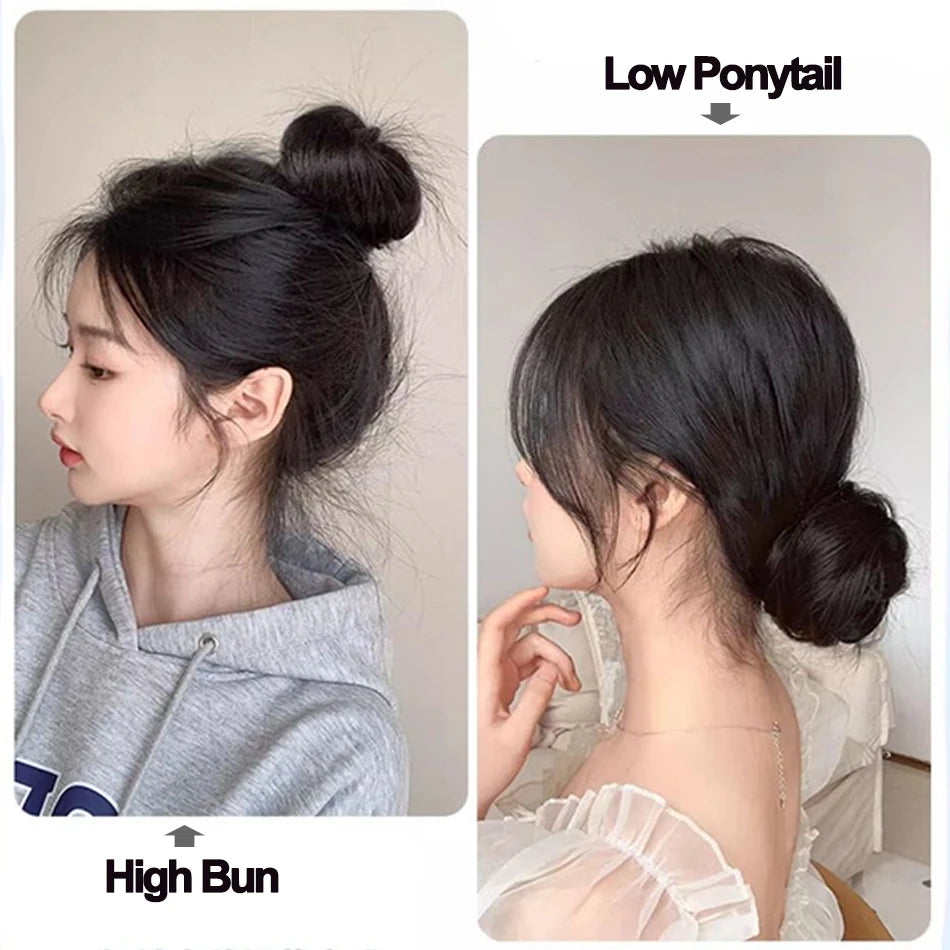Long Wavy Synthetic Self-Winding Ponytail Hair Extensions With Elastic Rubber Band Braided Hair Bundle For Women Increase Hair - Zenflow Active
