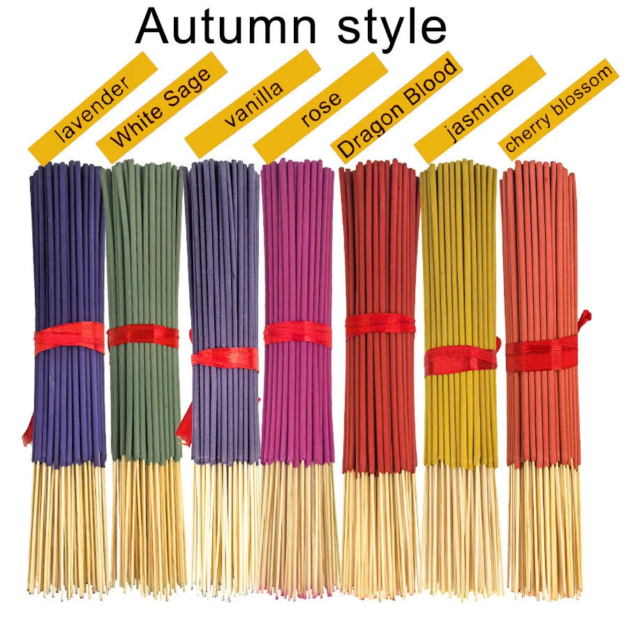 7 Sets of 140 Incense Sticks, Available in Four Seasonal Sets: Rose, Lavender, Sandalwood, Jasmine, Mint, Cherry Blossom, Herbal, and Dragon Blood Wood, with 20 Sticks Per Pack, Suitable for Home Use, Office, Yoga, Meditation - Zenflow Active