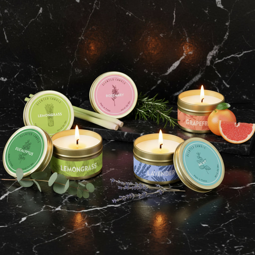 Smokeless Scented Aromatic Candles Creative Travel Tin Natural Soy Wax Scented Candles Wedding Decorative Candle Guest Gifts Box - Zenflow Active