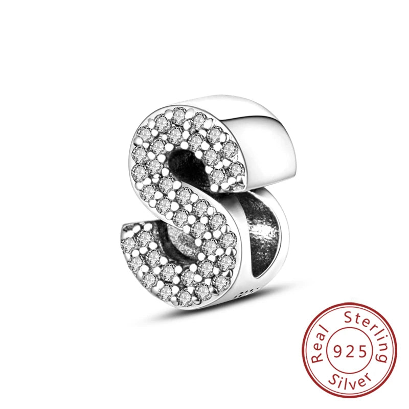 Charms Fit Original Bracelet A-Z Alphabet Charms Beads 925 Sterling Silver 26 Letters Charm for Women Girl DIY Fine Jewelry Gift - Zenflow Active