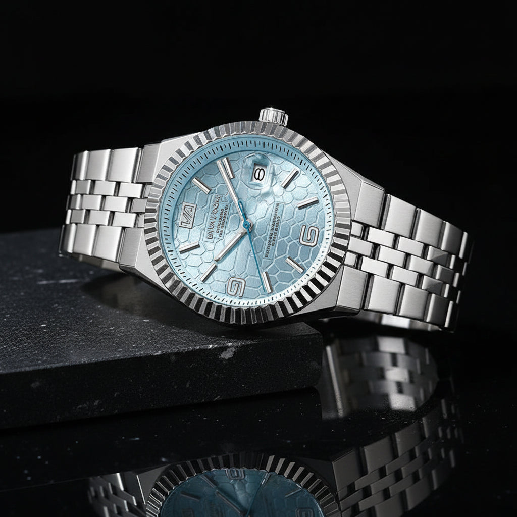 Men's Honeycomb Dial Quartz Watch — Luminous, Date Display, Stainless Steel, Waterproof - Zenflow Active