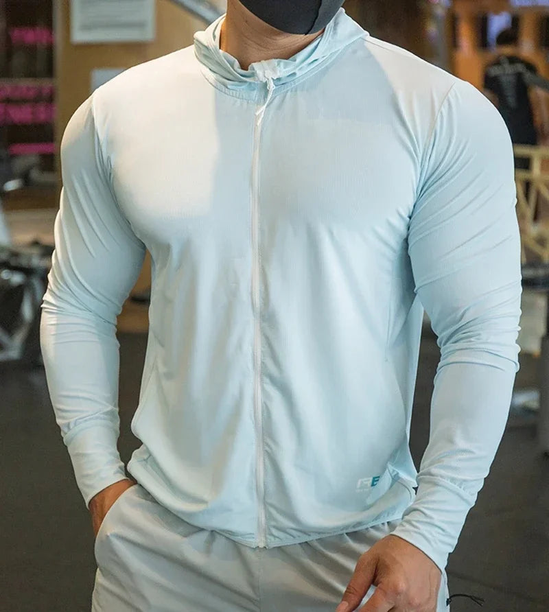 Men's Hooded Sport Tracksuit Top | Gym Running Sweatshirt - Zenflow Active