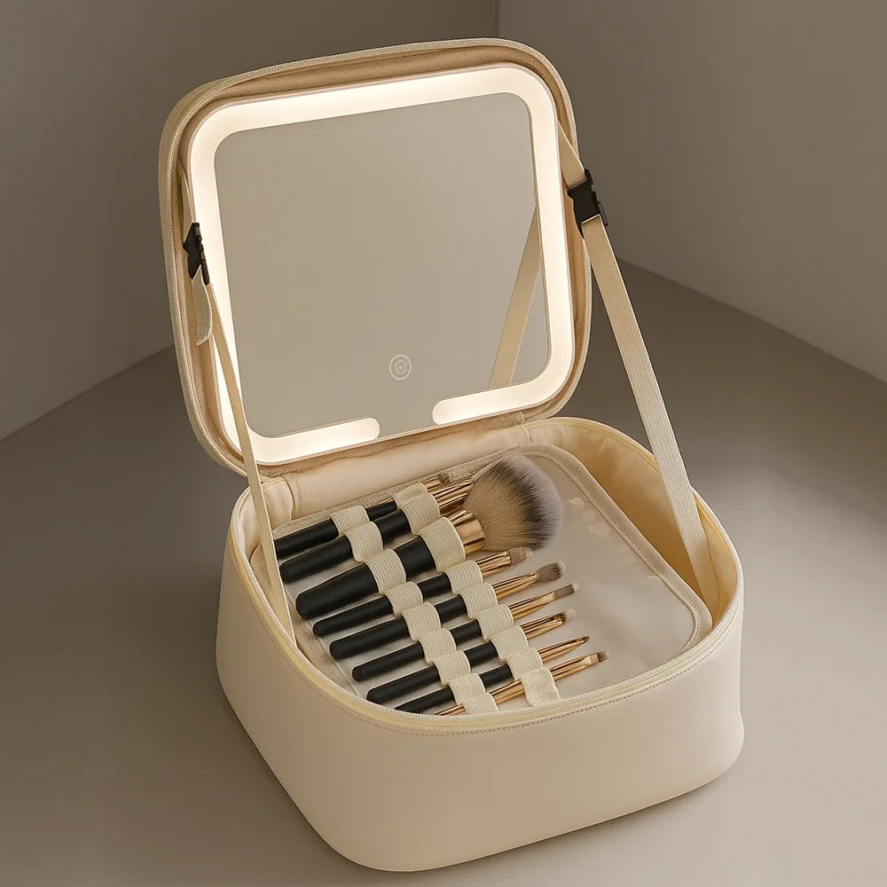 Makeup Bag With LED Mirror