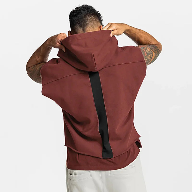 Men's Brand Gym Clothing Hooded Tank Top, Cotton, Sleeveless Vest - Zenflow Active