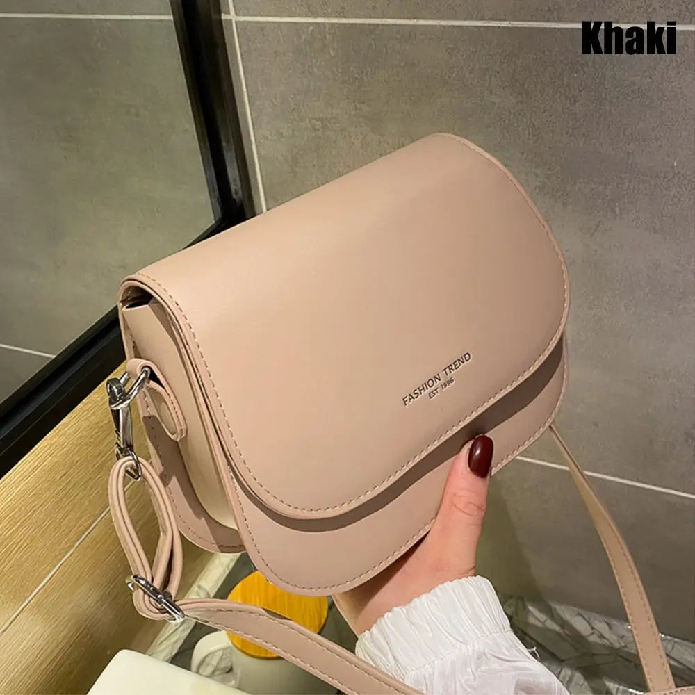 Simple Solid Colour Saddle Shoulder Bag Crossbody Bag - Zenflow Active