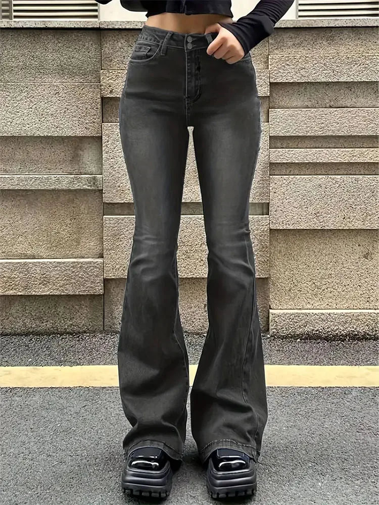 High-Waisted Stretch Flare Jeans Zenflow Active