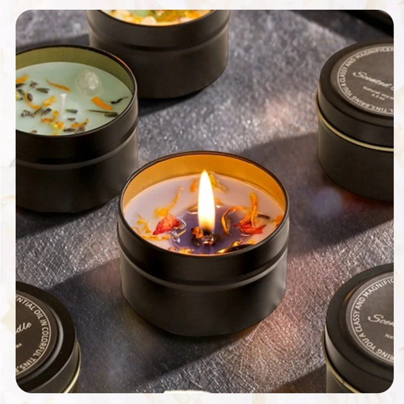 Crystal scented candles, high-end iron cans, soy wax, Zenflow Active