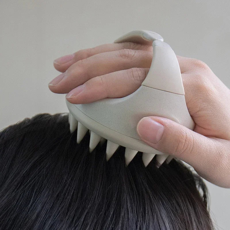 Wheat Straw Silicone Scalp Massager & Shampoo Brush - Eco-Friendly Hair Scrubber Zenflow Active