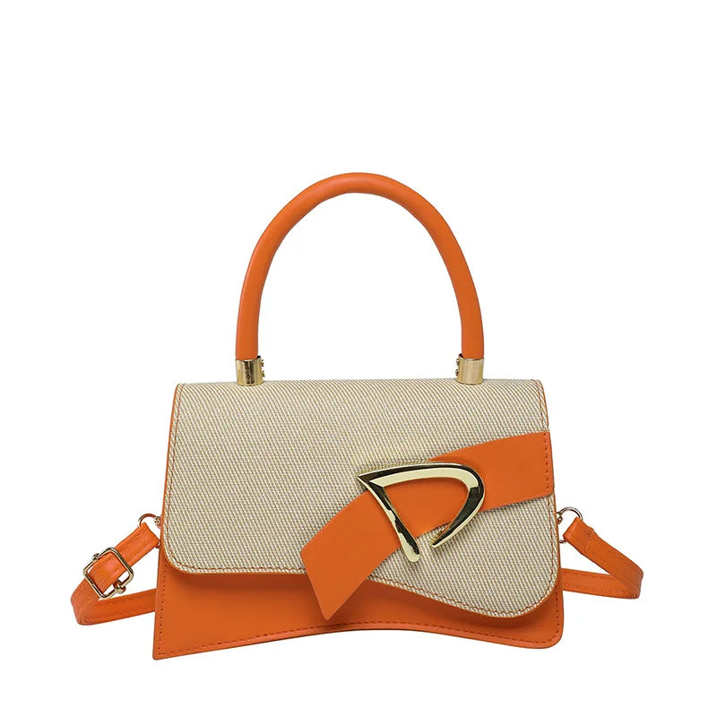 Women's Bags, Hand-held Spliced Contrasting Crossbody Bag, Fashion and Versatile Simple Casual Single Shoulder Small Square Bag - Zenflow Active