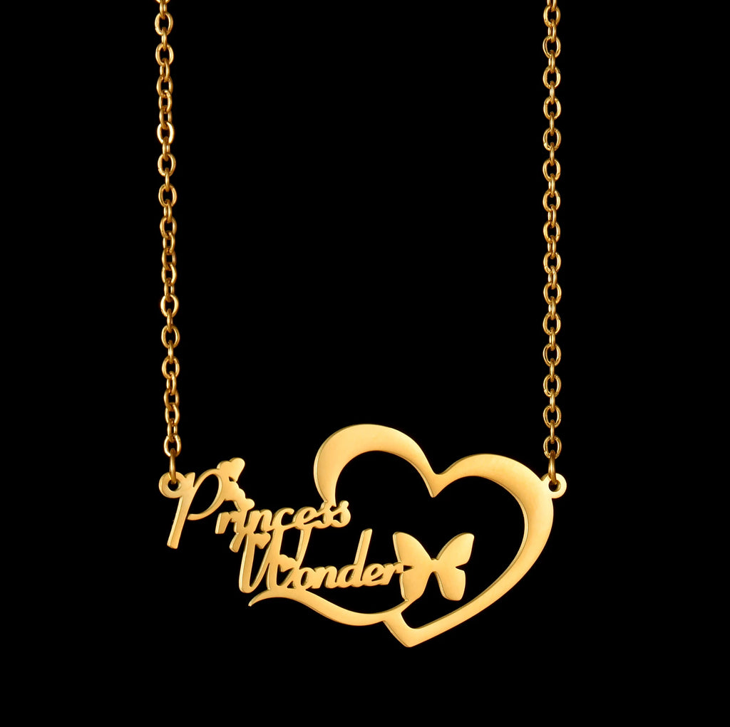 Haiyufly Custom Name Heart Necklace for Women Stainless Steel Jewellery Choker Chains Personalized Couple Valentine's Day Gift - Zenflow Active
