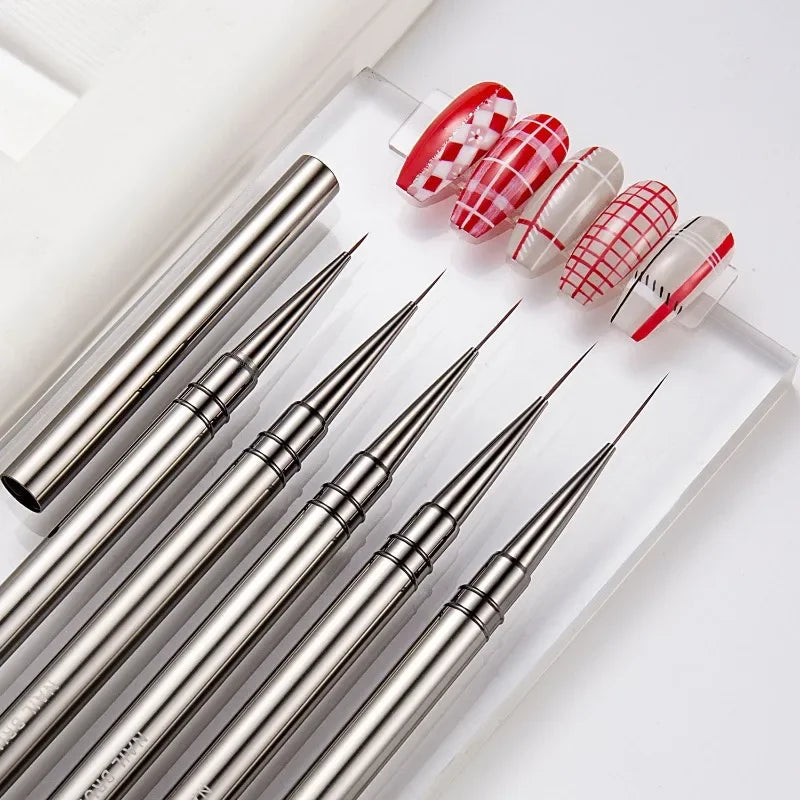 Nail Art Liner Brush Set – 5 Sizes for Striping, Lines & Detail Painting | 6–25mm - Zenflow Active