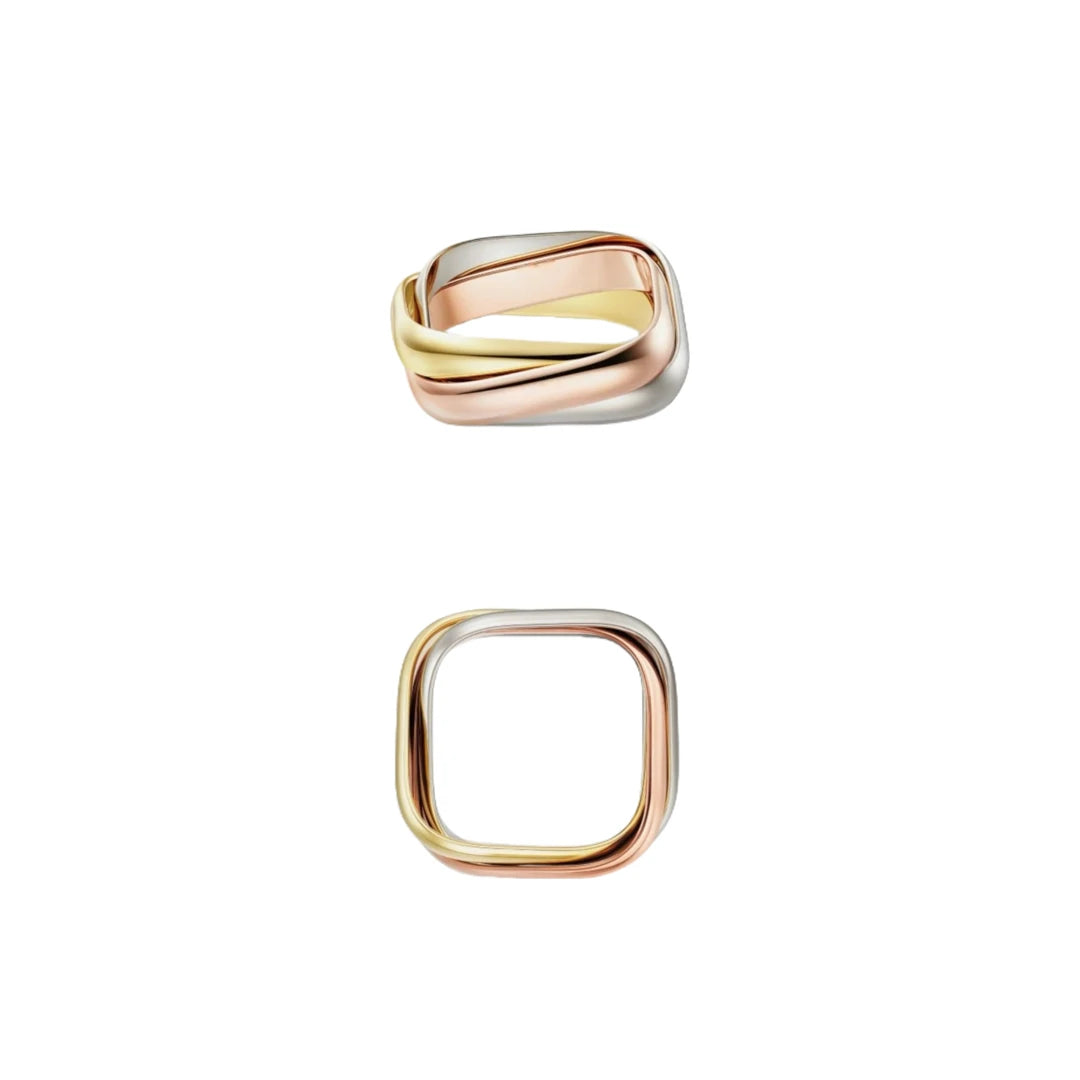Sterling Silver Rose Gold Three-Color Internet Ring Fashionable Multi- Toned Band - Zenflow Active