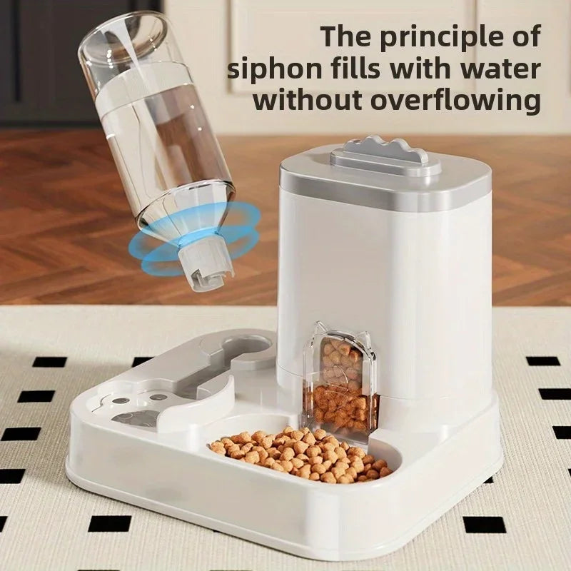 Large Capacity Automatic Pet Feeder & Water Dispenser for Cats and Dogs - Zenflow Active