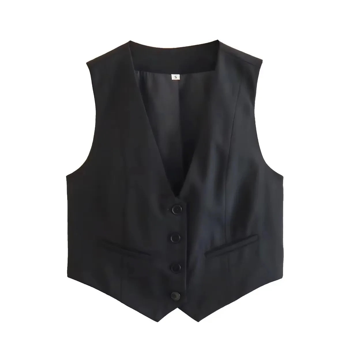 Sleeveless V-Neck Blazer Vest - Zenflow Active