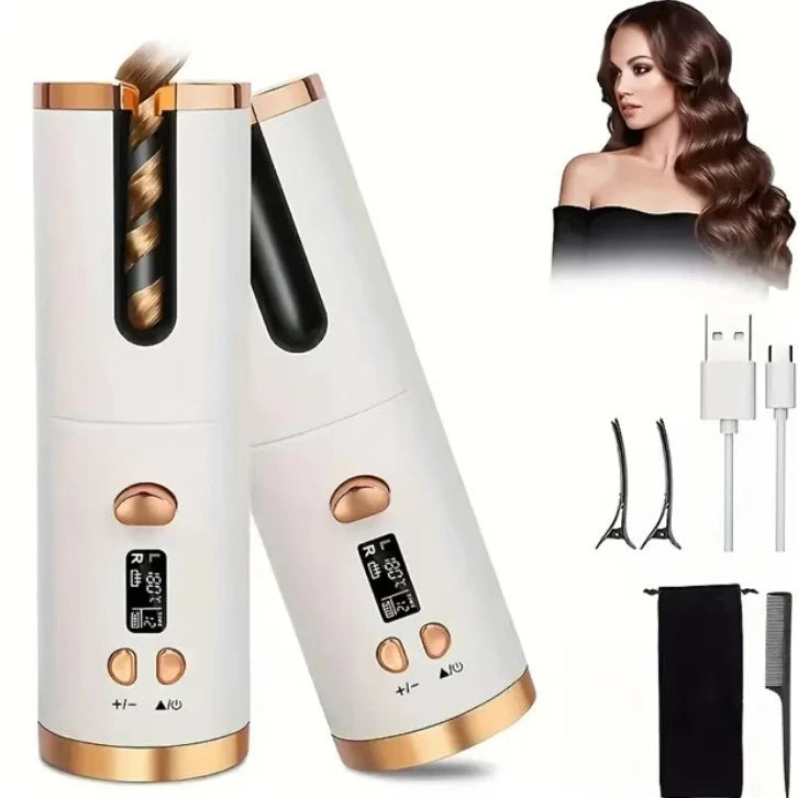 Cordless Automatic Hair Curler | Rechargeable Tourmaline Ceramic Curling Iron - Zenflow Active