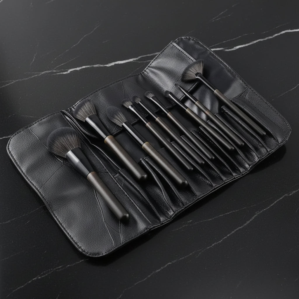 Premium PU Makeup Brush Travel Case — Holds Up to 12 Brushes - Zenflow Active