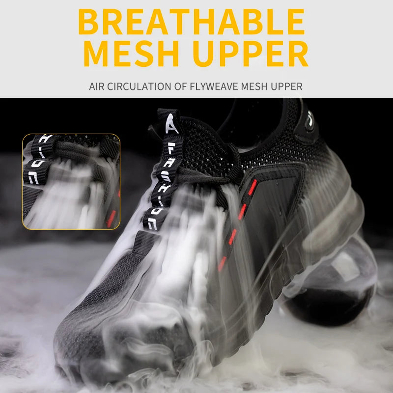 Steel Toe Safety Work Sneakers | Anti-Smash Puncture-Proof Lightweight Breathable Work Boots - Zenflow Active