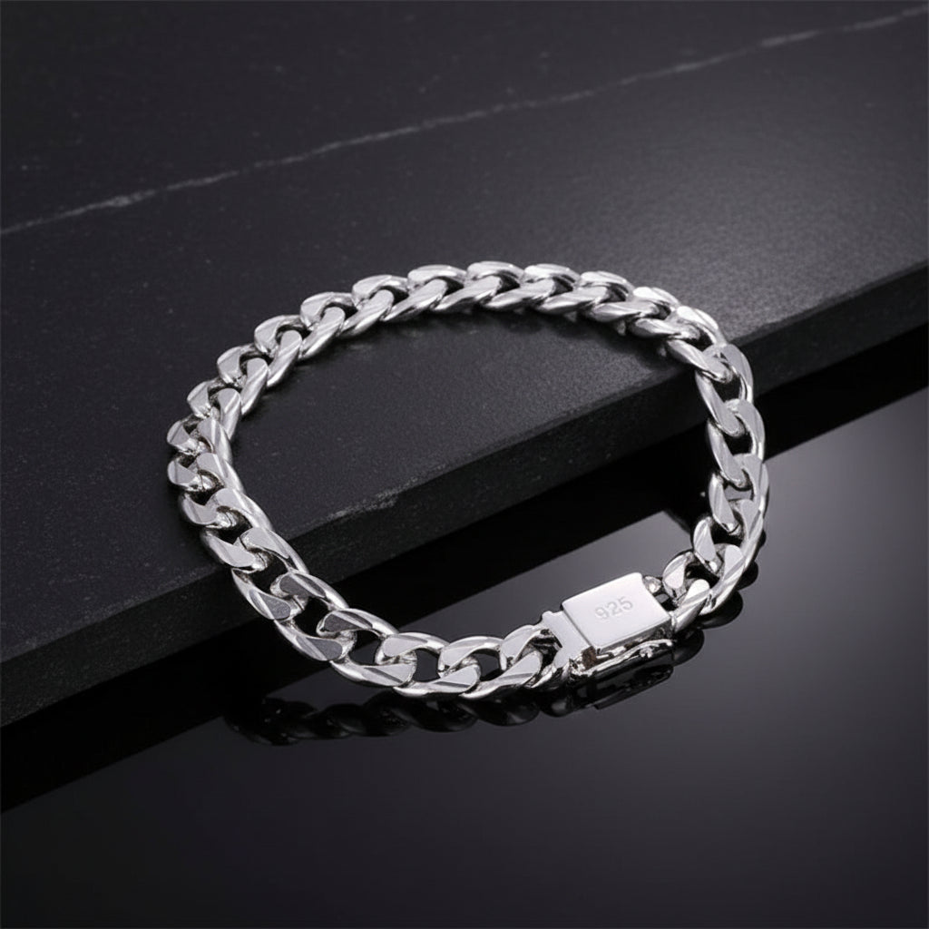 High-end Men's Fine 925 sterling Silver Bracelet 10MM - Zenflow Active