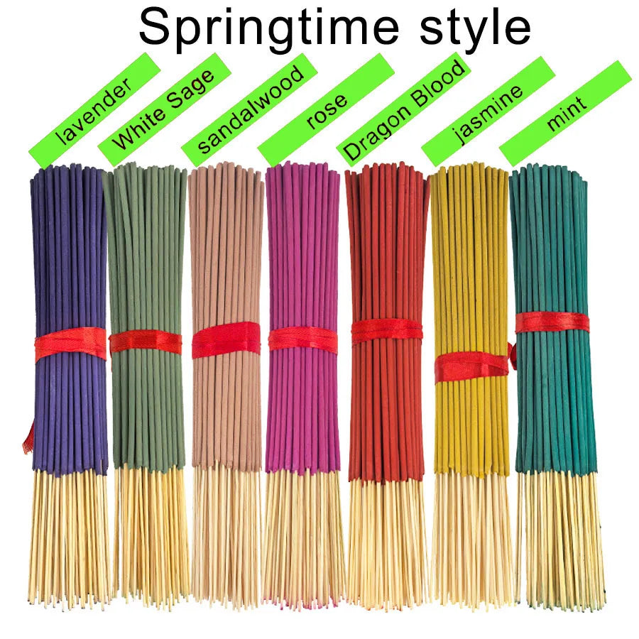 7 Sets of 140 Incense Sticks, Available in Four Seasonal Sets: Rose, Lavender, Sandalwood, Jasmine, Mint, Cherry Blossom, Herbal, and Dragon Blood Wood, with 20 Sticks Per Pack, Suitable for Home Use, Office, Yoga, Meditation - Zenflow Active