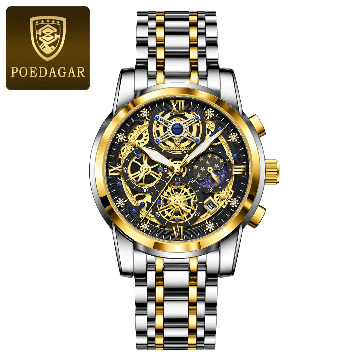 Poedagar Men's Chronograph Quartz Watch | Luminous | 30m Water Resistant - Zenflow Active