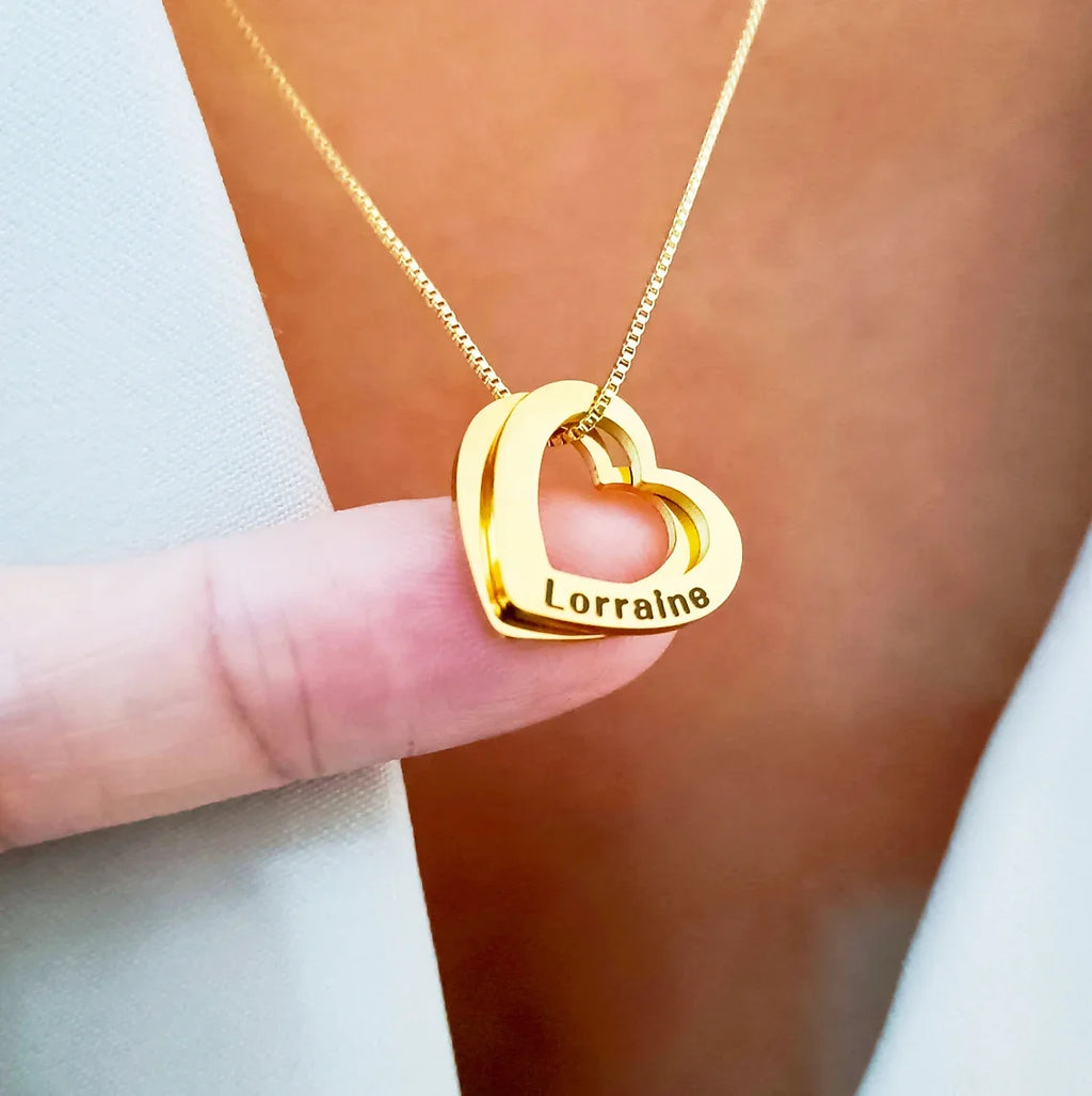 Customized Name Necklace For Women Stainless Steel Heart Carving Pendant Family Jewellery Choker Girlfriend Gift Bijoux Femme - Zenflow Active
